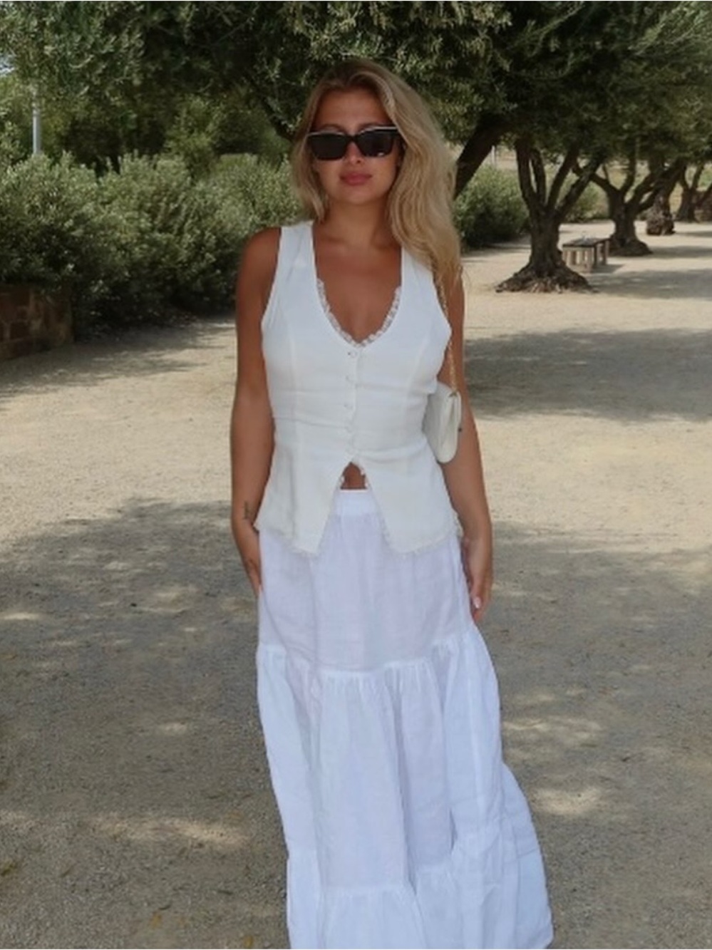 Reformation Ivory Button Up Top